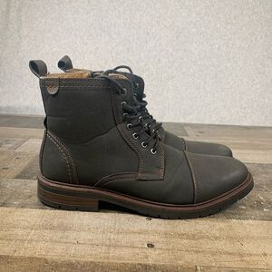 Dockers Men’s Size 10 Rawls Rugged Cap Toe Boots Black Lace Up Foootwear